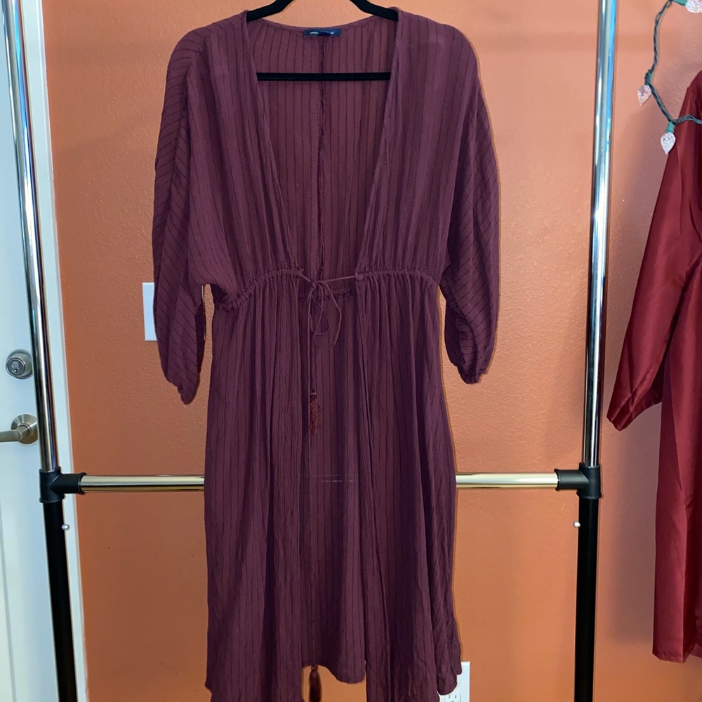 Gauzy Maroon Kimono